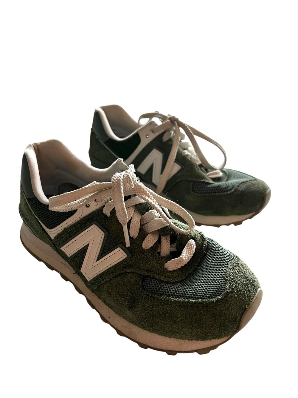 New Balance Men's Size 6 574 U574FGG Sage Green Suede Lace Up Lifestyle Sneakers